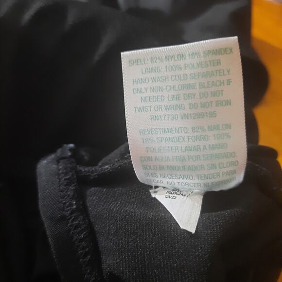 Kona Sol Womens Black One Piece Rouched Sides Scalloped Straps Swimsuit Size L - Picture 6 of 7